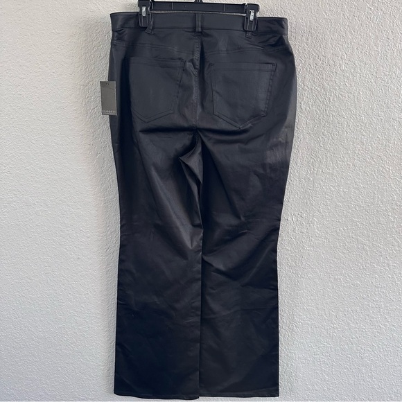 ELOQUII Coated Black Denim Jeans Women’s Size 14 Straight Leg NWT - Picture 2 of 7